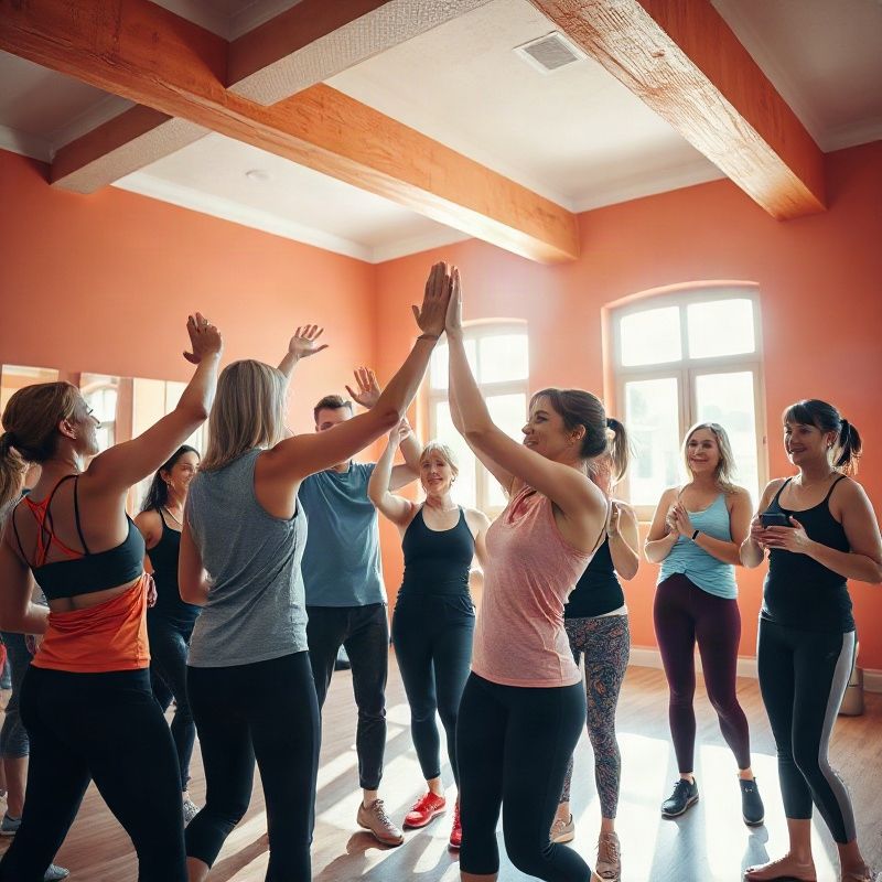 Grupa polaznika slavi nakon fitness sata u Alexandriji
